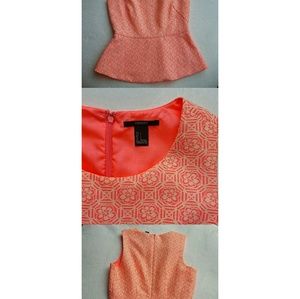F21 Neon Melon Peplum Tank
